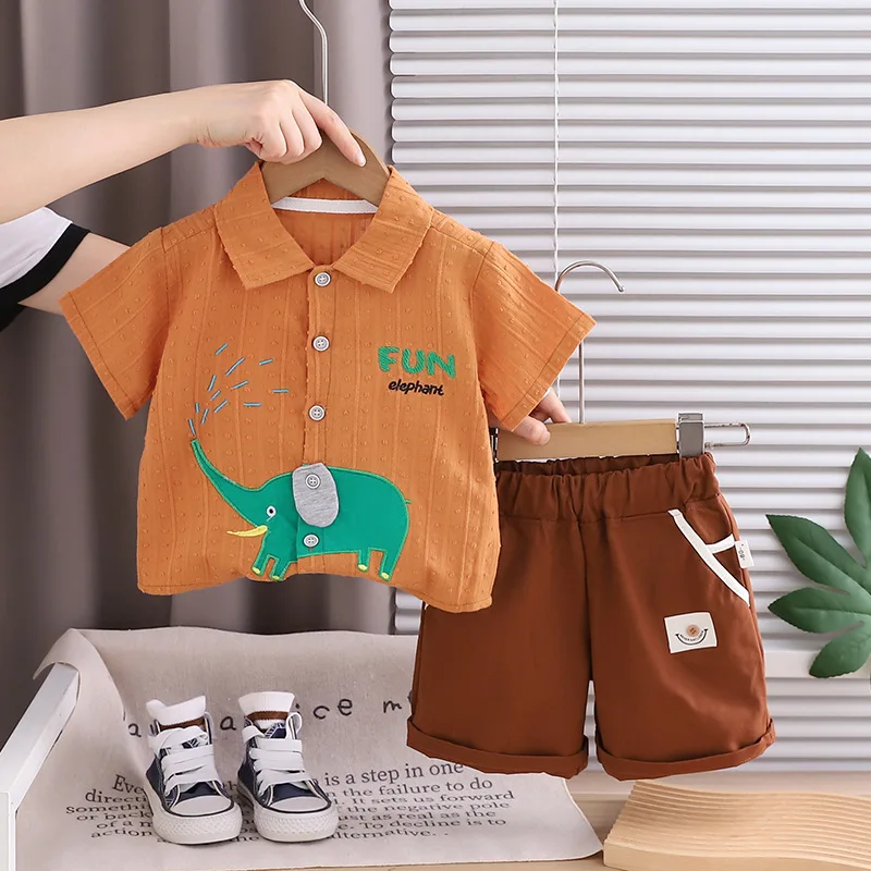 2026 Summer Baby Boys' 2Pcs Ou - Baby Clothing Elephant review and price