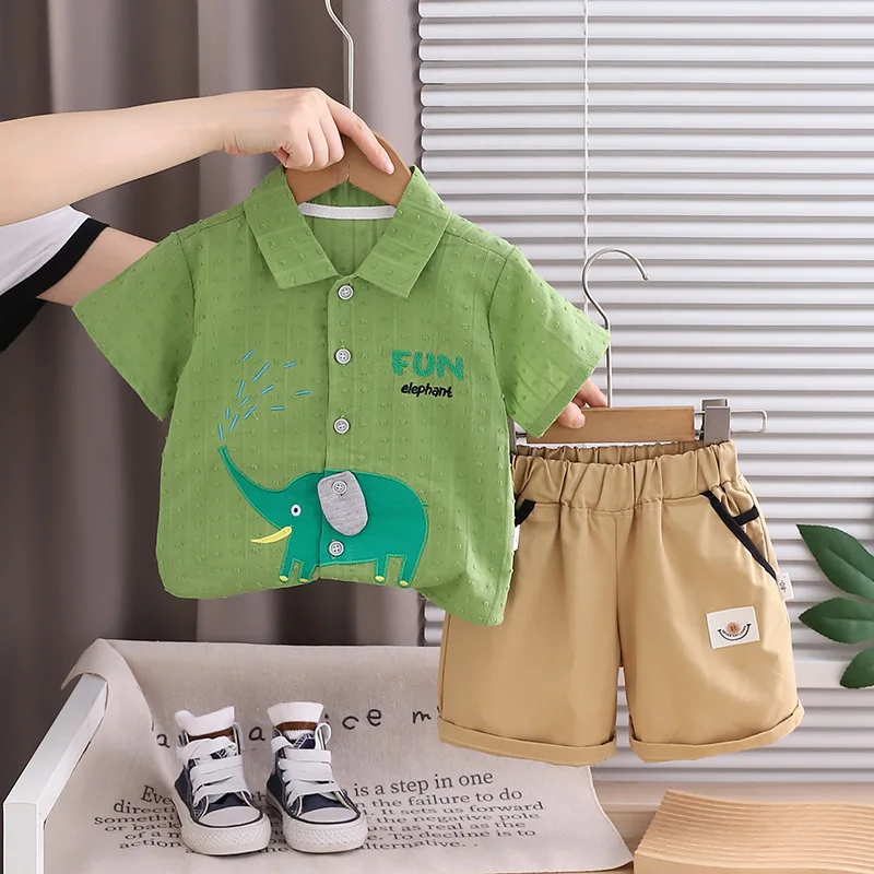 2026 Summer Baby Boys' 2Pcs Ou - Baby Clothing Elephant review and price