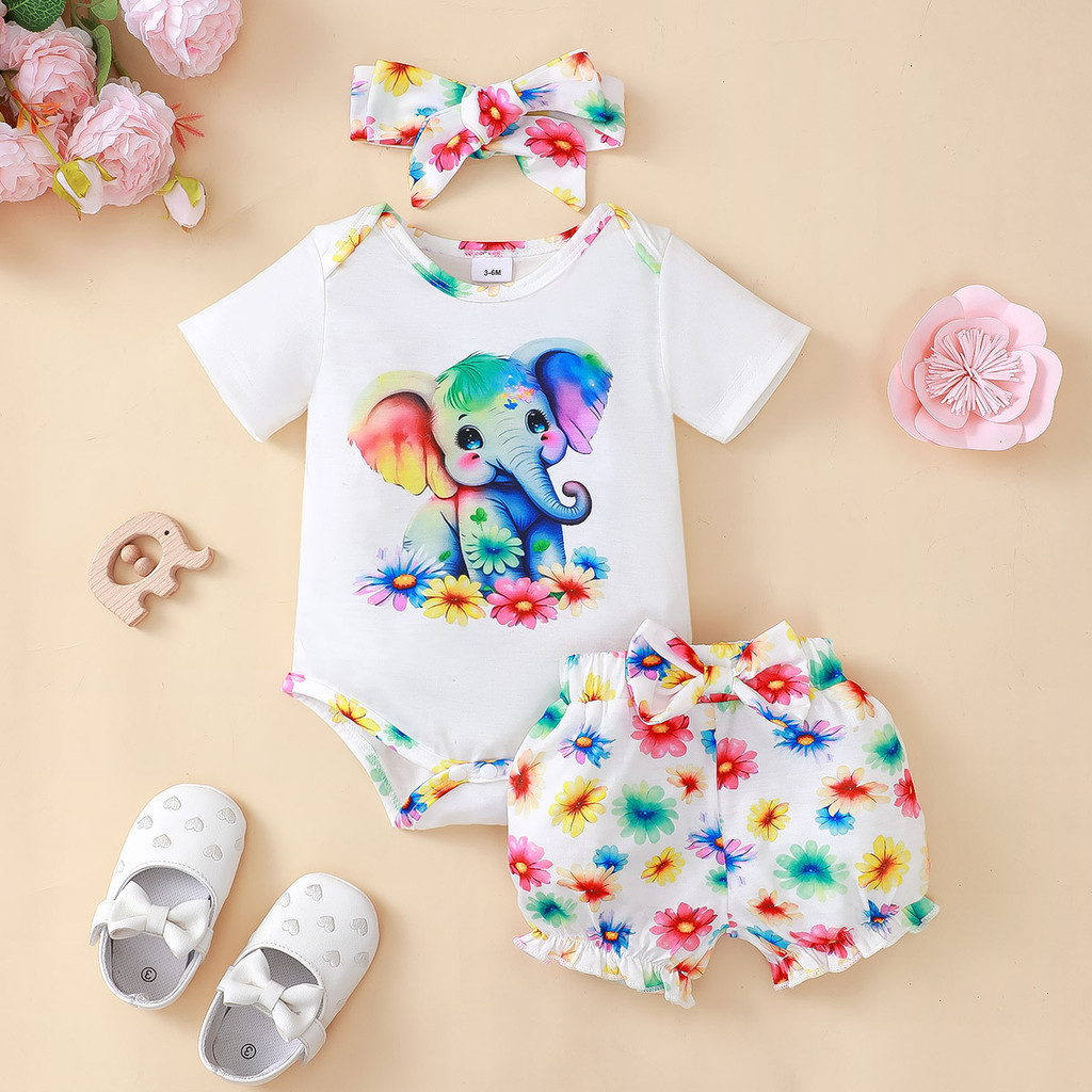 3PCS Newborn Baby Girl Clothin - Baby Clothing Elephant review and price